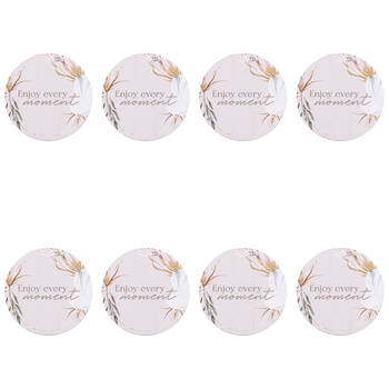 8PK Splosh Palm Cove Enjoy Ceramic Coaster 10.5cm Round