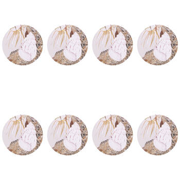 8PK Splosh Palm Cove Seashell Ceramic Coaster 10.5cm Round