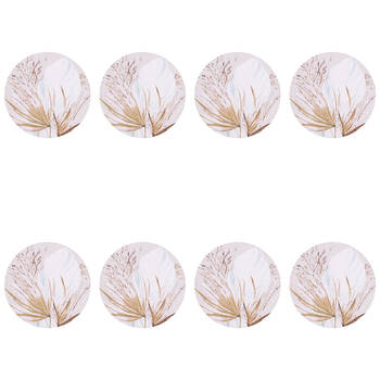 8PK Splosh Palm Cove Dried Palm Ceramic Coaster 10.5cm Round