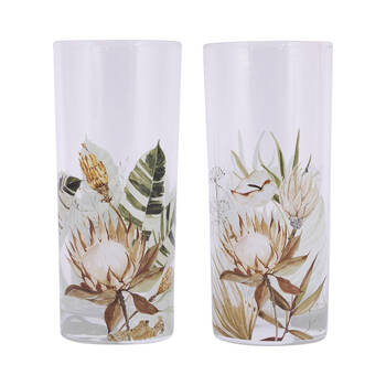 2pc Splosh Palm Cove Hi-Ball Tall Glasses Set 6.5x15cm