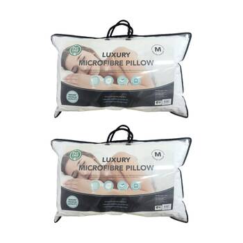 2PK Grosvenor House 375TC Luxury Microfibre Pillow Soft Long-Lasting 800g