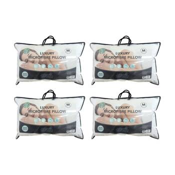 4PK Grosvenor House 375TC Luxury Microfibre Pillow Soft Long-Lasting 800g