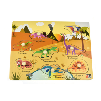 Koala Dream 2 In 1 Dinosaur Peg Wooden Puzzle 18m+