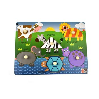 Koala Dream 2 In 1 Safari Animal Shape Early Learning Peg Puzzle 18m+