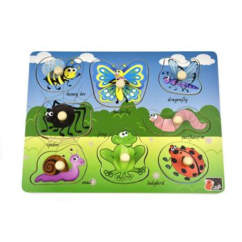 Koala Dream 2 In 1 Minibeasts Insect Early Learning Peg Puzzle 18m+
