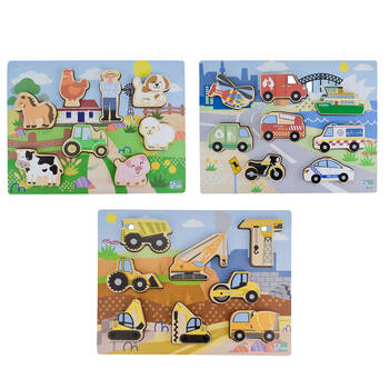 Koala Dream Wood Chunky Animal,Construction, Transport Vehicle Kids Puzzle 12m+
