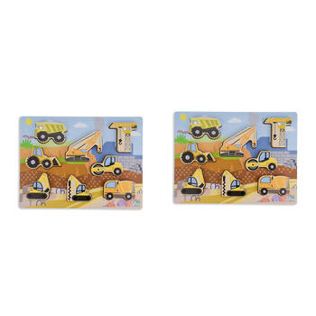 2PK Koala Dream Wooden Chunky Construction Vehicle Kids Toy Puzzle 12m+