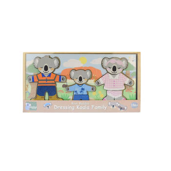 Koala Dream Wooden Dressing Up Koala Family w/ Expressions Kids Toy 18m+
