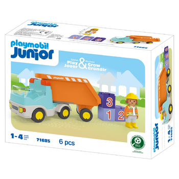 6pc Playmobil 39x256cm Junior Dump Truck Kids Play Set 1y+
