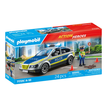 24pc Playmobil 37x35cm Police Patrol Car Kids Action Figure Toy 4y+