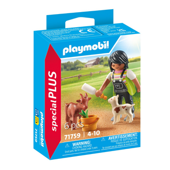 6pc Playmobil  21x15cm Woman w/ Goats Kids Action Figure Toy 4y+