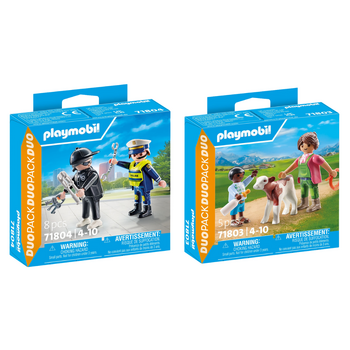2pc Playmobil Farmer w/ Calf & Policeman and Burglar Combo Set 4y+