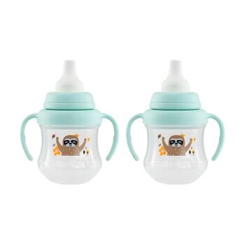 2PK Pigeon Magmag Spout Cup Baby Bottle Spill Proof Turquoise 5m+
