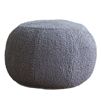 I Am Fake Round Pouffe Home Decor Boucle Small Grey