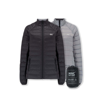 Mac In A Sac Adults Ladies Polar Reversible Down Jacket - Black/Grey - AU8
