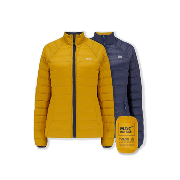 Mac In A Sac Adults Ladies Polar Reversible Down Jacket - Navy/Mustard - AU18