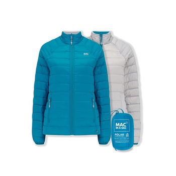 Mac In A Sac Adults Ladies Polar Reversible Down Jacket - Petrol/Grey - AU12