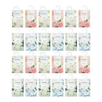 24PK Jemark Fragrance Sachet 20g Assorted Lily/Rose/Jasmine/Vanilla