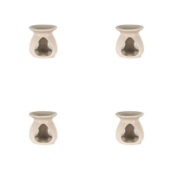 4PK Jemark 10.5cm Oil Burner Gloss Finish Assorted Grey/Black/White
