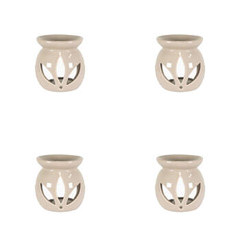 4PK Jemark 11cm Oil Burner Gloss Finish Assorted Grey/Black/White