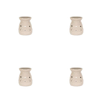 4PK Jemark 11cm Oil Burner - Embossed Assorted Grey/Black/White