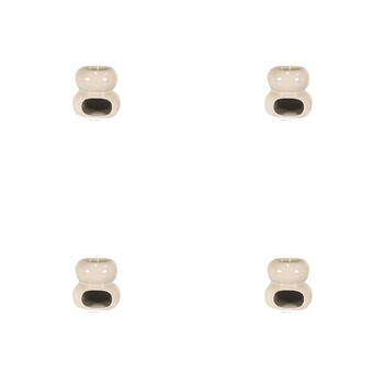 4PK Jemark 10.8cm Oil Burner - Glossy Finish Assorted Grey/Black/White