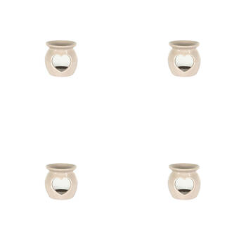 4PK Jemark 8cm Oil Burner - Heart Cut Out Assorted Grey/Black/White