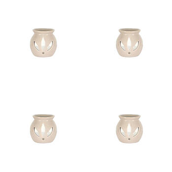 4PK Jemark 9cm Oil Burner Gloss Finish Assorted Grey/Black/White