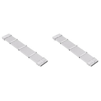 2PK Cruxtec PP-24P4-30WH A-TX 24Pin Male to Female Cable 30cm White
