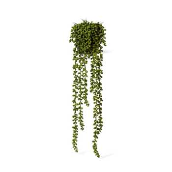 E Style 56cm Artificial String of Pearls Hanging Potted Plant - Green