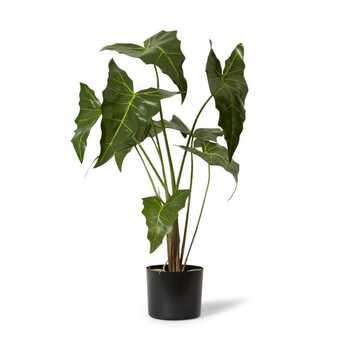 E Style 74cm Alocasia Zebrina Potted Artificial Plant Decor - Green
