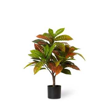 E Style 77cm Croton Potted Artificial Plant Decor - Green