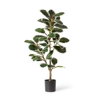 E Style 132cm Rubber Potted Artificial Plant Decor - Green/White