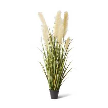 E Style 150cm Grass Pampas Potted Artificial Plant Decor - Green