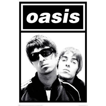 Oasis Gallaghers Regular Wall Poster/Print 61 x 91.5cm Black and White