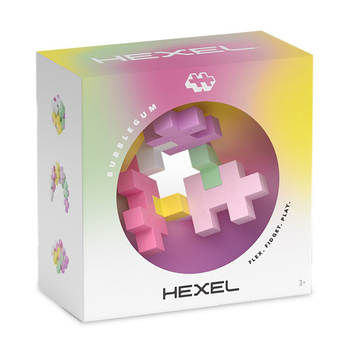 Plus Plus Hexel Fidget Toy Bubblegum 6-Interconnected Blocks 3y+
