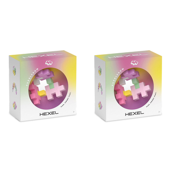 2PK Plus Plus Hexel Fidget Toy Bubblegum 6-Interconnected Blocks 3y+