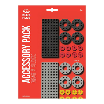 30pc Plus-Plus Accessory Pack Kids Building Toy Grey/Black 5y+