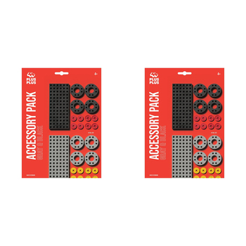 2x 30pc Plus-Plus Accessory Pack Kids Building Toy Grey/Black 5y+