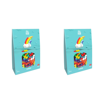 2x 300pc Plus Plus 18x12cm Rainbow Educational 3D Puzzle 5y+