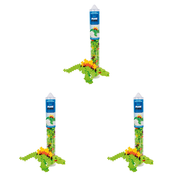 3x 100pc Plus Plus Spinosaurus Kids 3D Puzzle Building Toy Green 5y+