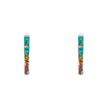 2x 100pc Plus-Plus Rainbow Color Mix Tube Building Blocks Toys 5y+