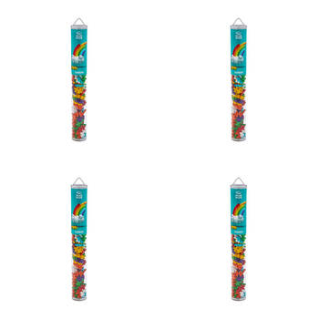 4x 100pc Plus-Plus Rainbow Color Mix Tube Building Blocks Toys 5y+