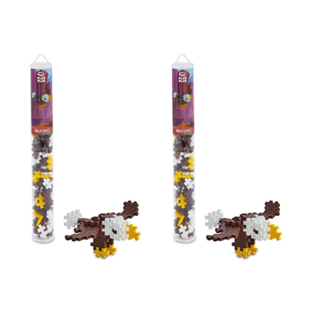 2PK 100pc Plus-Plus Bald Eagle Tube 2D Building Puzzle Toy 5y+