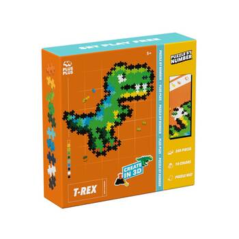250pc Plus-Plus Puzzle By Number T-Rex Building Blocks Toy Kids 5y+