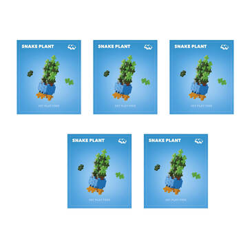 5PK Plus-Plus Plant Packs Building Toy Snake Plant Kids 5y+