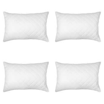 4PK Ardor Boudoir King Size Zip Closure Pillow Protector 51 x 91cm White