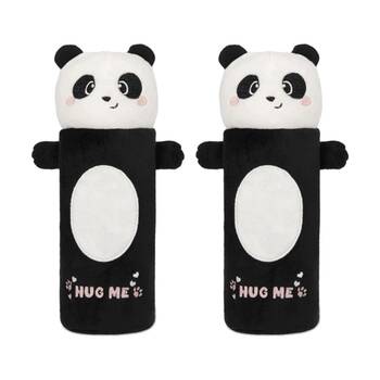 2PK Legami Plush Pencil Case Panda Theme Super Soft w/Zip Kids Stationery 3y+