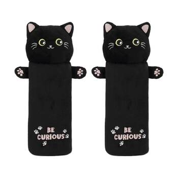 2PK Legami Plush Pencil Case Kitty Theme Super Soft w/Zip Kids Stationery 3y+