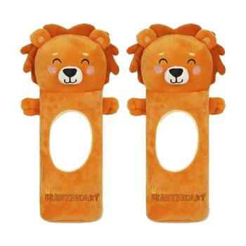 2PK Legami Plush Pencil Case Lion Theme Super Soft w/Zip Kids Stationery 3y+